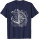 Compass Anchor Sea Lover Marine Life Lover T-Shirt - T-Shirt | Navy