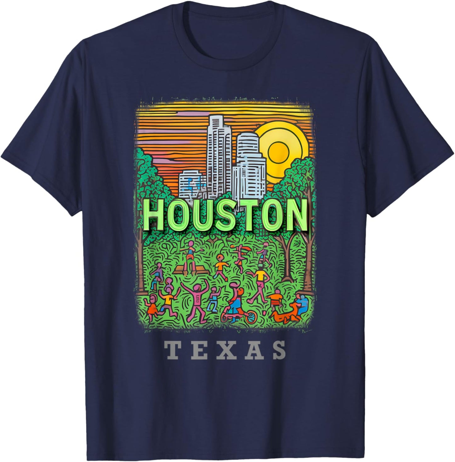 Houston Texas TX Urban Oasis SD953 T-Shirt - T-Shirt | Navy