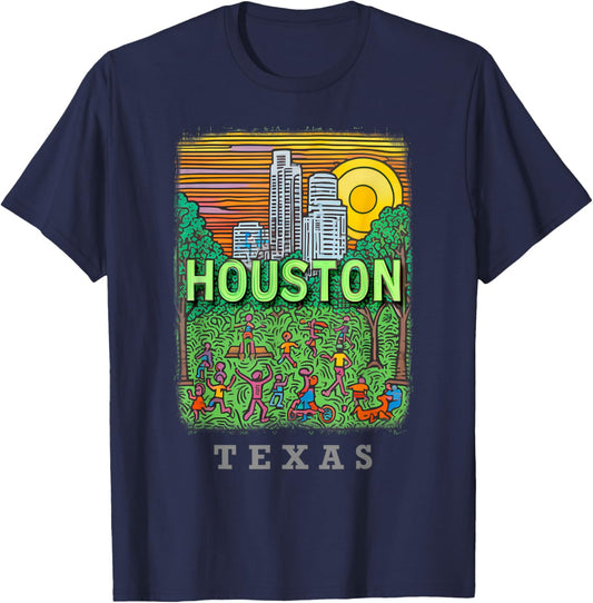 Houston Texas TX Urban Oasis SD953 T-Shirt - T-Shirt | Navy