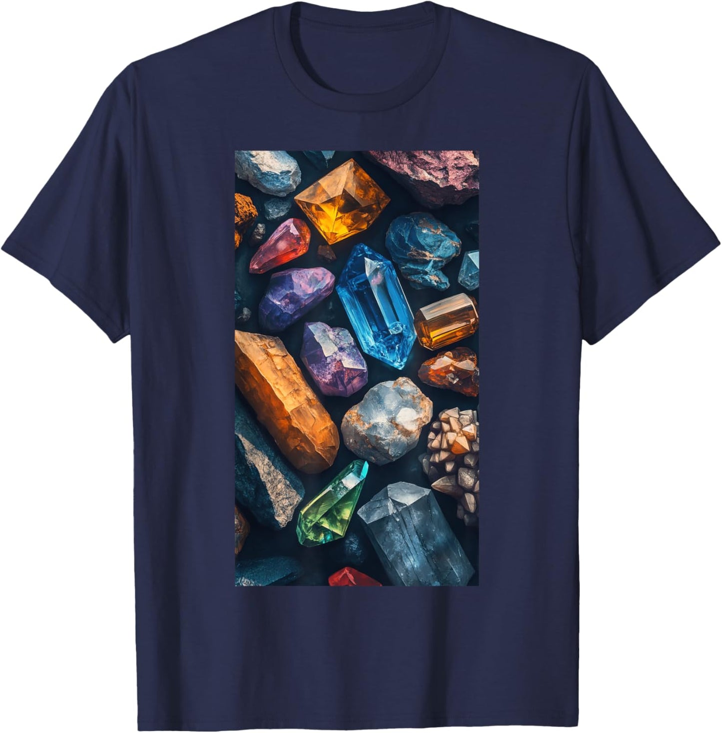 Minerals Gems Crystals Rock Collecting Geolog T-Shirt - T-Shirt | Navy