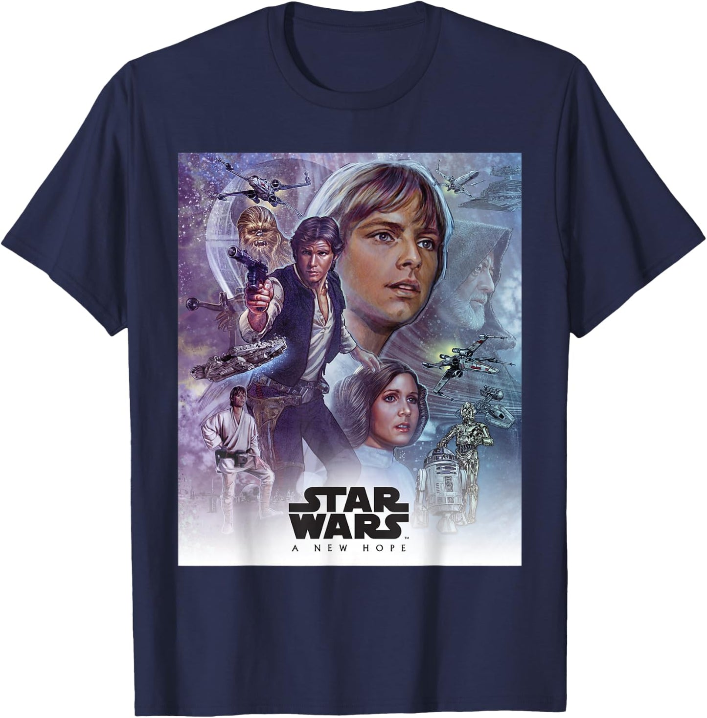 Star Wars Celebration Mural A New Hope Movie Logo T-Shirt - T-Shirt | Navy