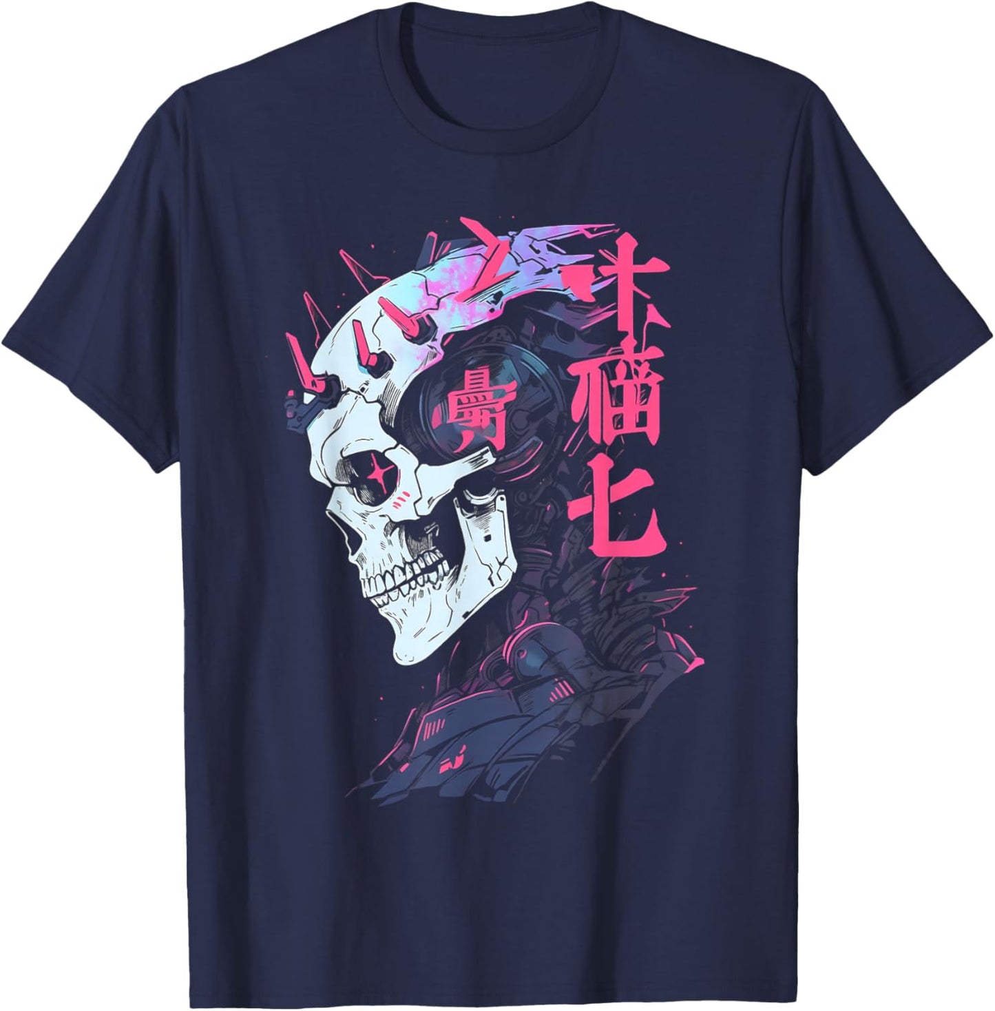 Anime Manga Cyberpunk Aesthetic Techwear Harajuku T-Shirt - T-Shirt | Navy