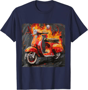 Motorroller Mofa Moped Scooter Rollerfahrer Geschenke T-Shirt - T-Shirt | Navy