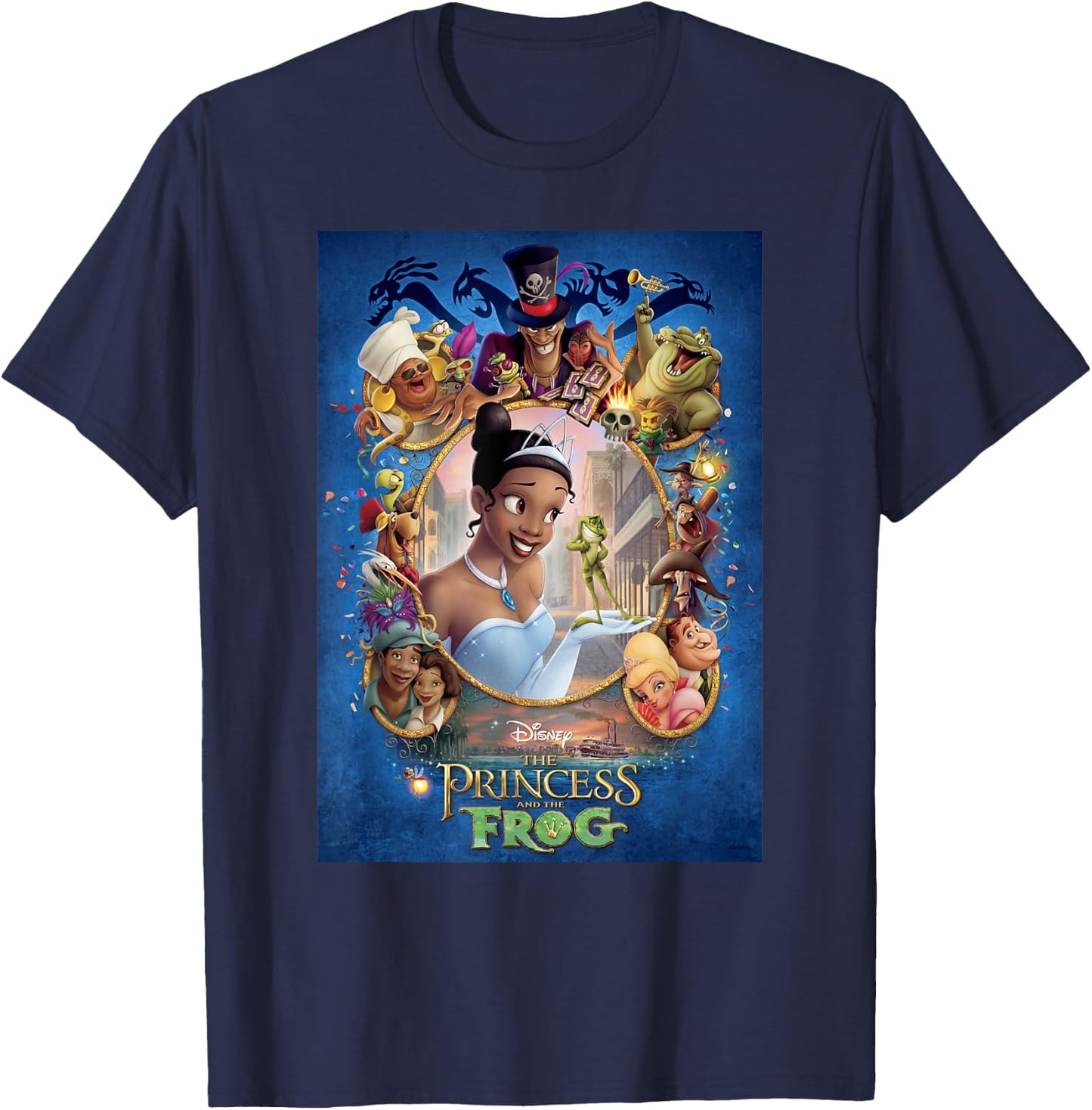 Disney Princess And The Frog Poster T-Shirt - T-Shirt | Navy