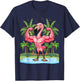 Funny Flamingo Weightlifting Bodybuilder Muscle Fitness T-Shirt - T-Shirt | Navy