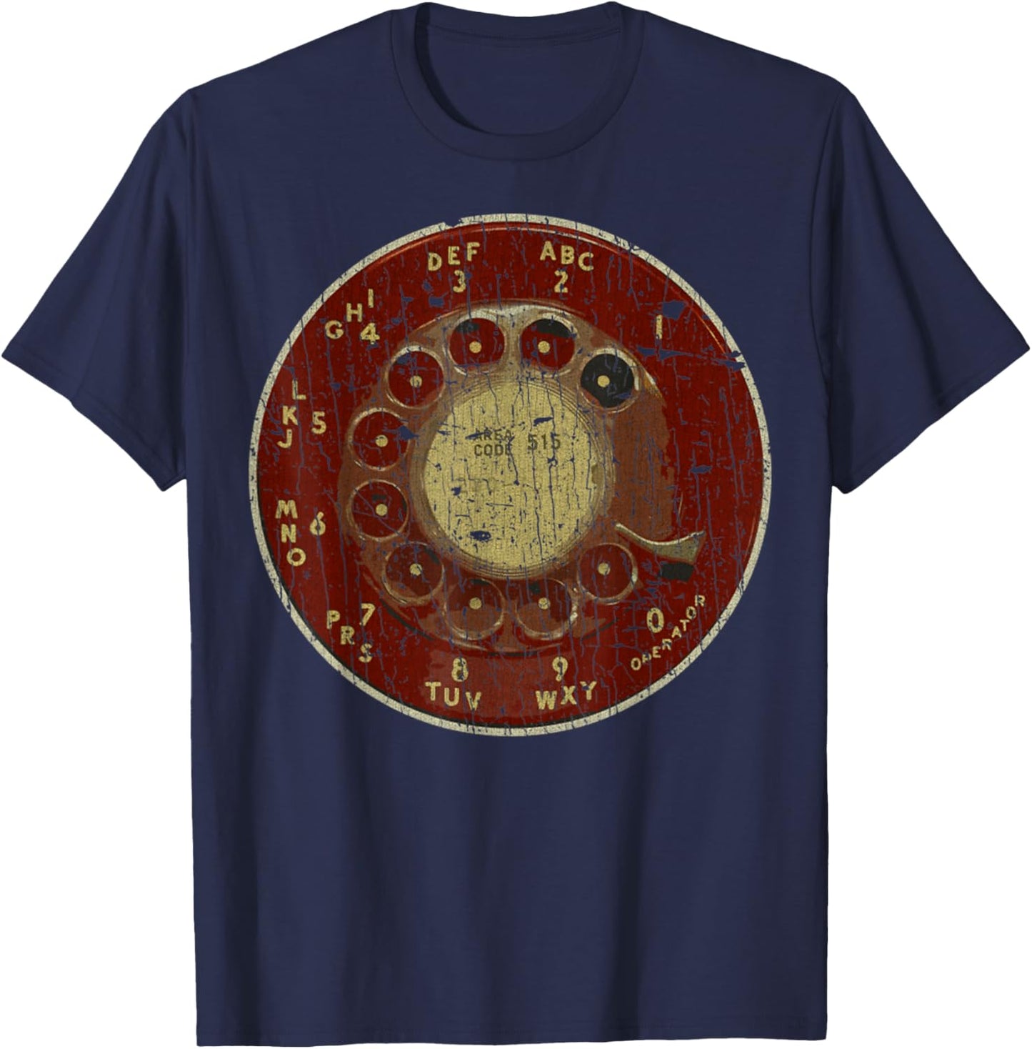 Rotary Dial 70s Vintage Retro Style Rotary Dial Phone T-Shirt - T-Shirt | Navy