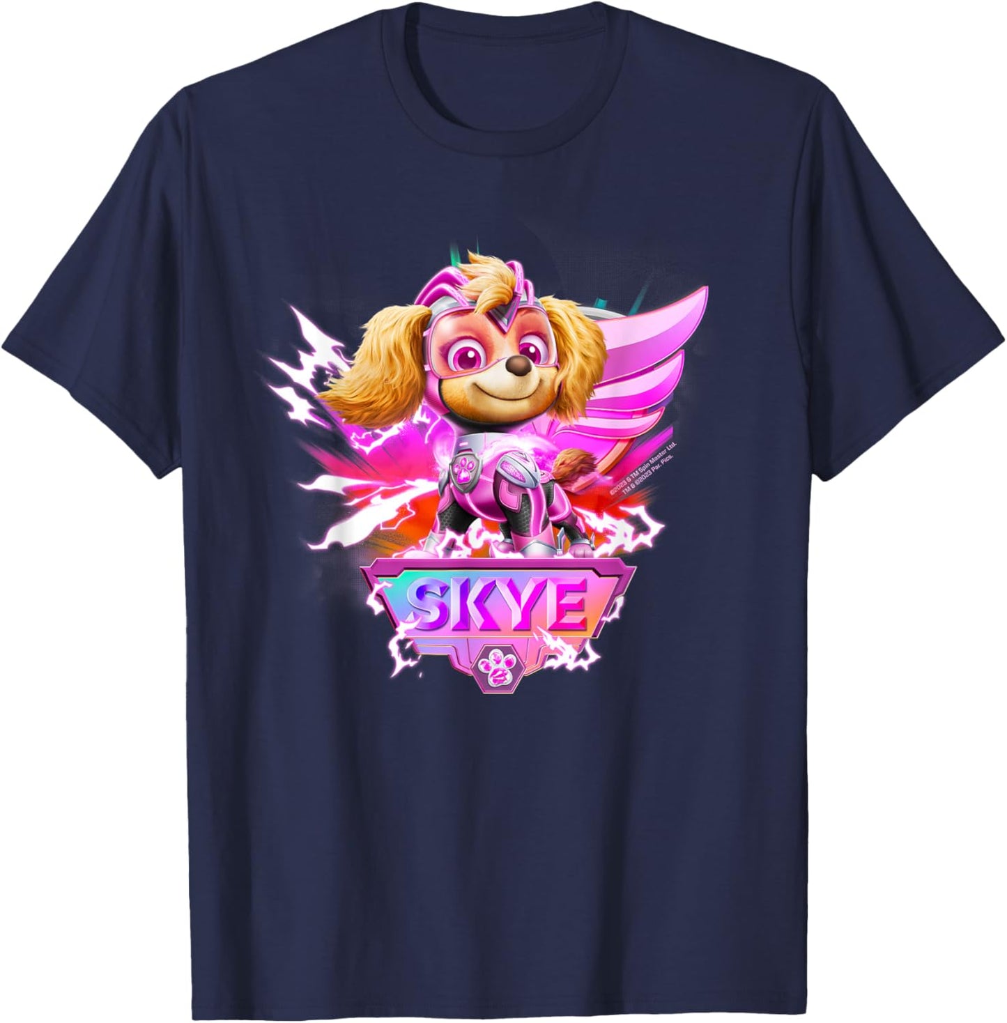 PAW Patrol: The Mighty Movie Skye Lightning Action T-Shirt - T-Shirt | Navy