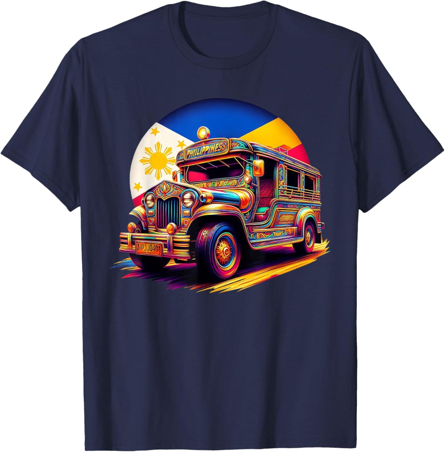 Philippines Flag Proud Filipino Souvenir Philippines Jeepney T-Shirt - T-Shirt | Navy