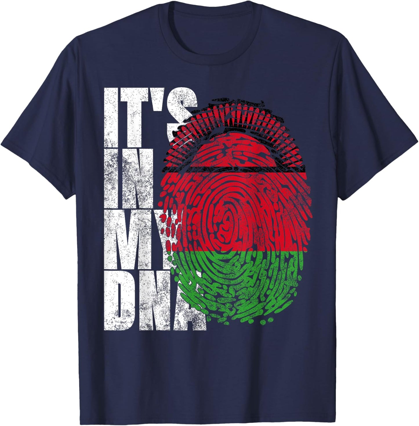 It's In My DNA Malawian Gift African Nyasaland Malawi Flag T-Shirt - T-Shirt | Navy
