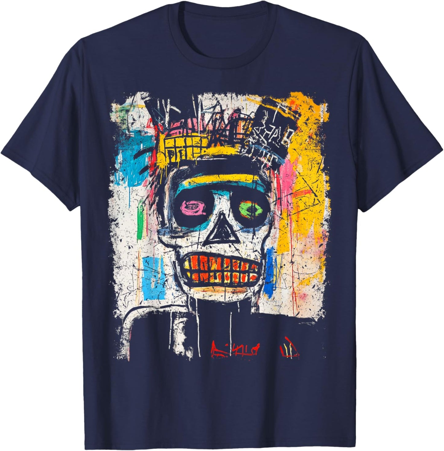 Pop Art Style 90s Men's Graffiti T-Shirt - T-Shirt | Navy