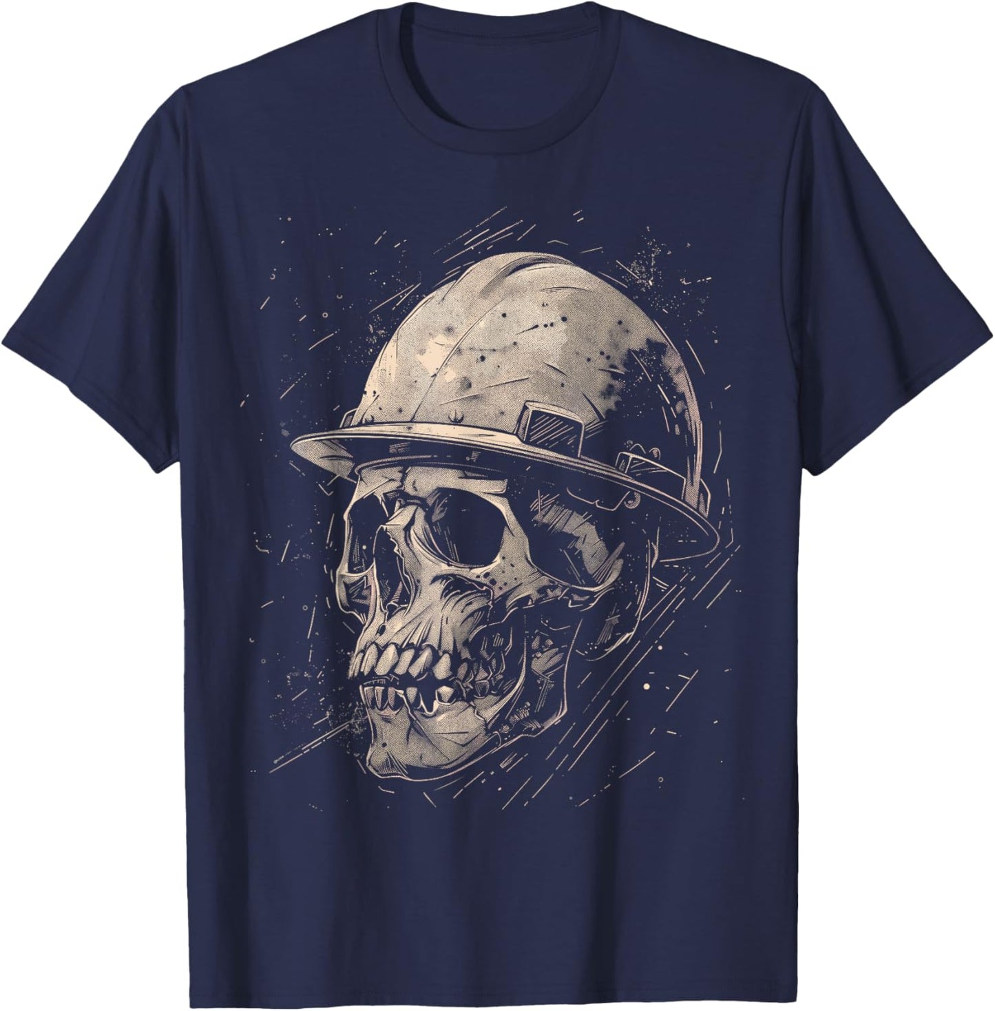 Working Death Ironworker Skull Construction Worker T-Shirt - T-Shirt | Navy