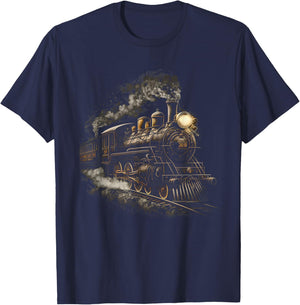 Train Vintage Locomotive Model Railroad Train Lover T-Shirt - T-Shirt | Navy