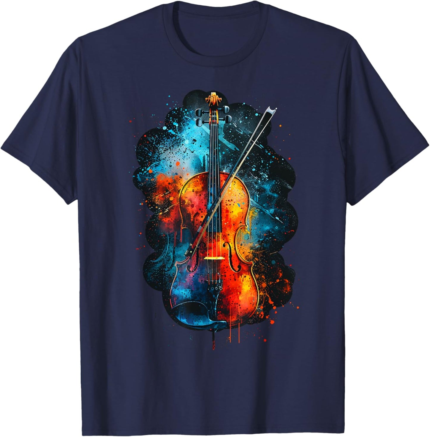 Cool Colorful Viola musician T-Shirt - T-Shirt | Navy