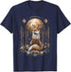 Mystic Moon and Moonphase Fox Mystical Flowers Aesthetic T-Shirt - T-Shirt | Navy