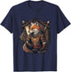 Medieval Anthropomorphic Fox Warrior Cute But Fierce T-Shirt - T-Shirt | Navy