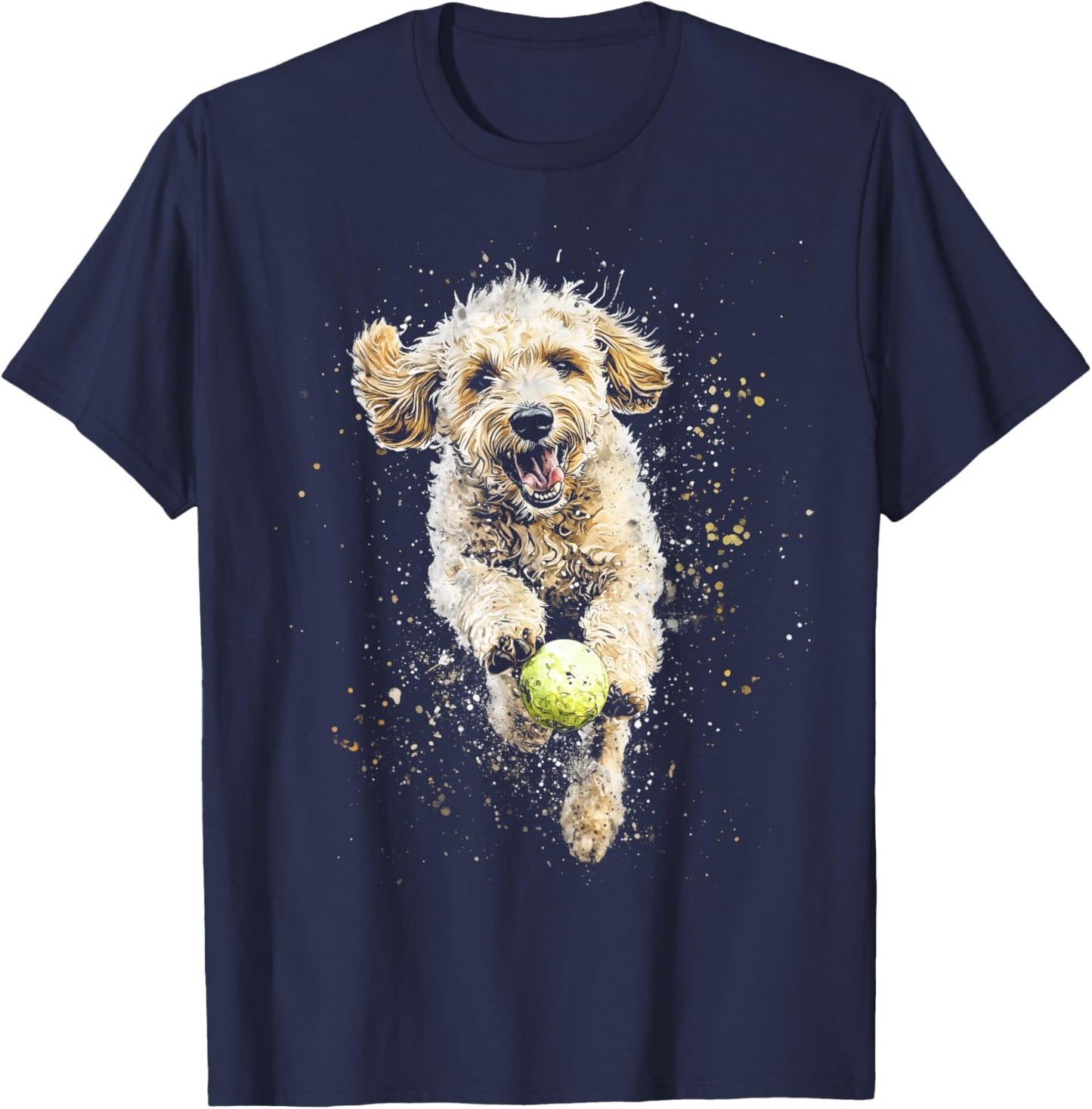 Goldendoodle Hunting Ball Cute Labradoodle Doodle Dog Mum T-Shirt - T-Shirt | Navy