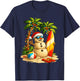 Xmas in July Santa Snowman Beach Summer Christmas in June T-Shirt - T-Shirt | Navy