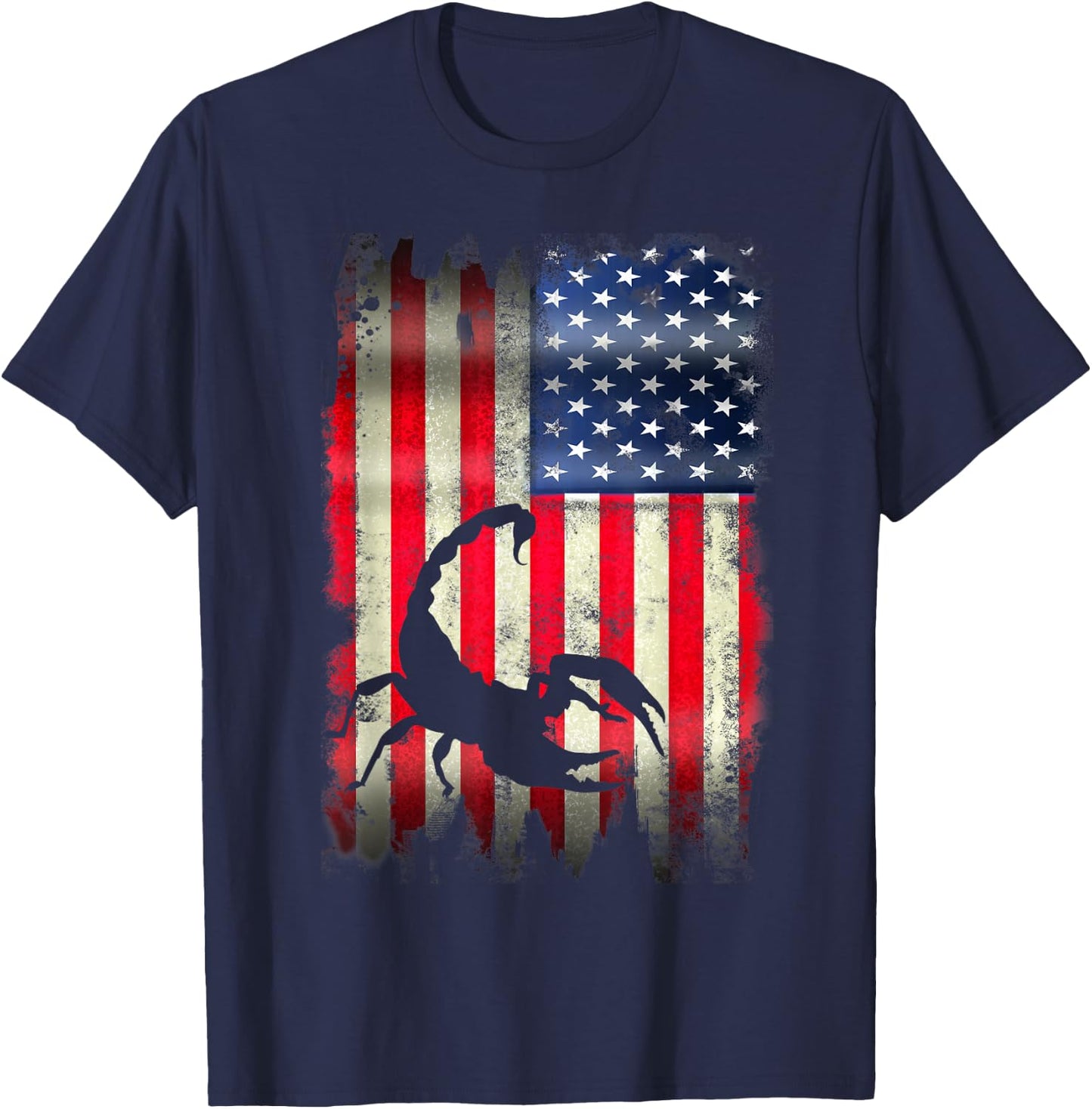 Scorpion Patriotic USA American Flag 4th of July Gift T-Shirt - T-Shirt | Navy