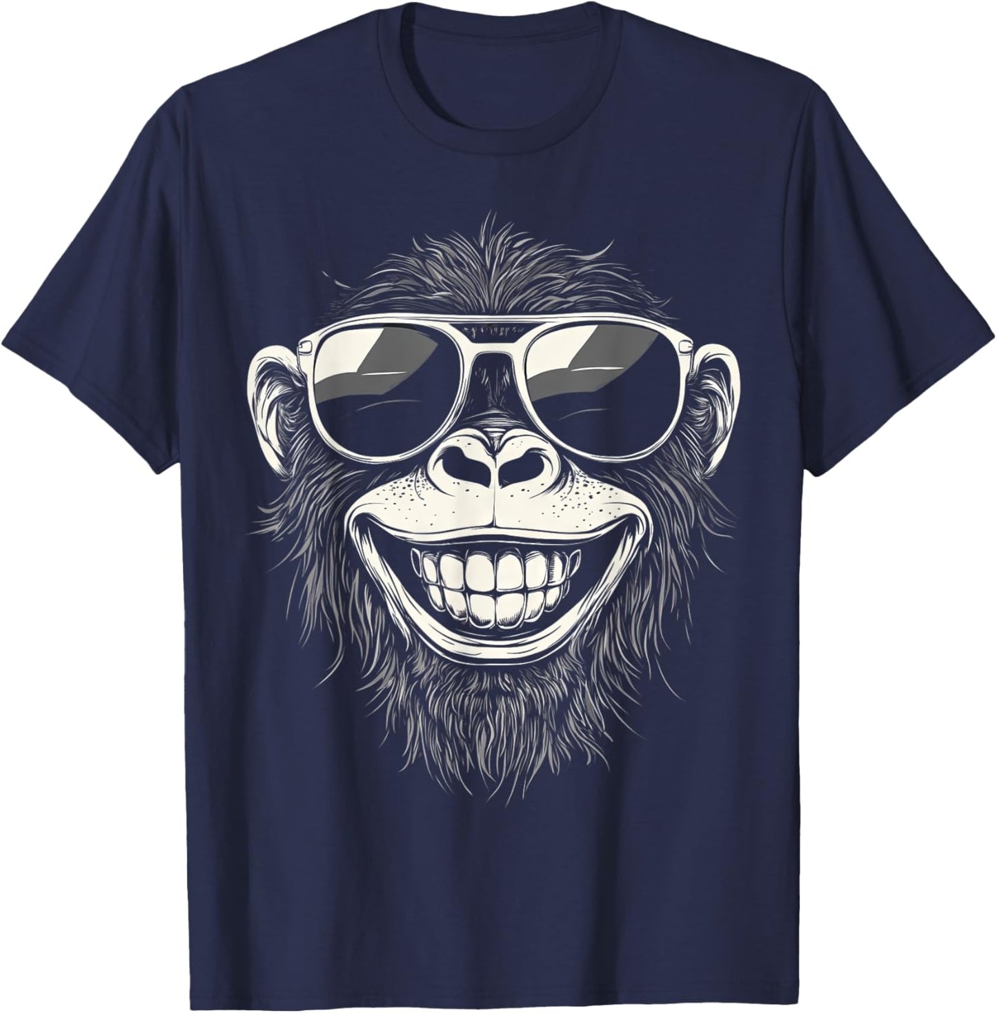 Funny Monkey with sunglasses cool Graffiti Urban art street T-Shirt - T-Shirt | Navy