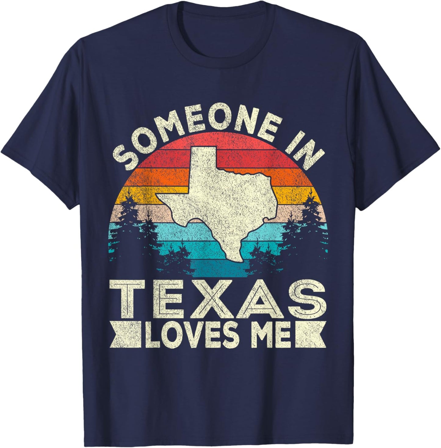 Someone in Texas Loves Me Retro Texas T-Shirt - T-Shirt | Navy