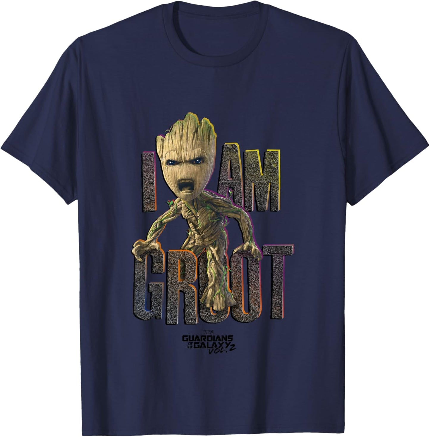 Kids Marvel Guardians of The Galaxy Vol. 2 Angry Baby Groot T-Shirt - T-Shirt | Navy