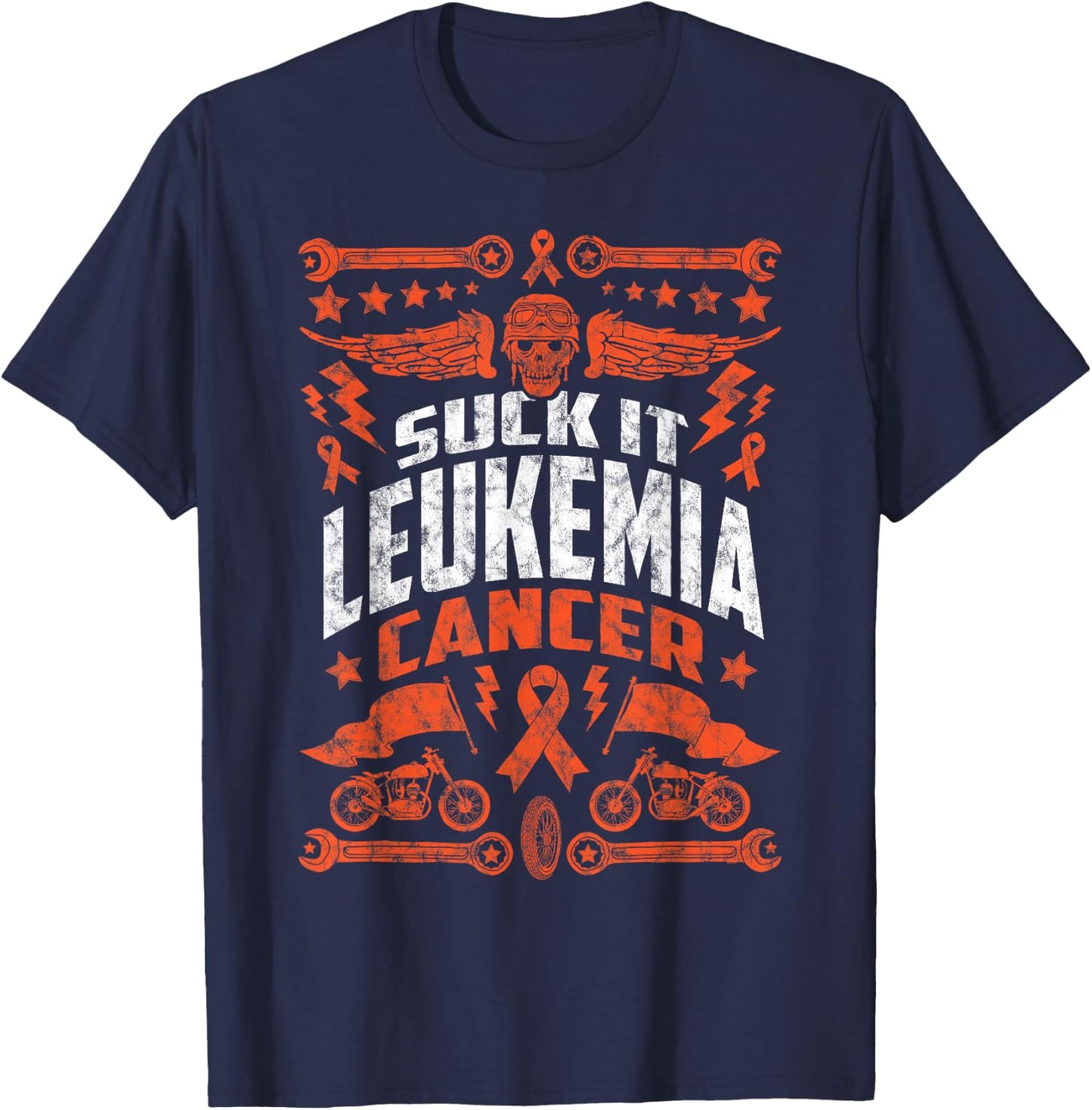 Suck It Leukemia | Motorcycle T-Shirt - T-Shirt | Navy