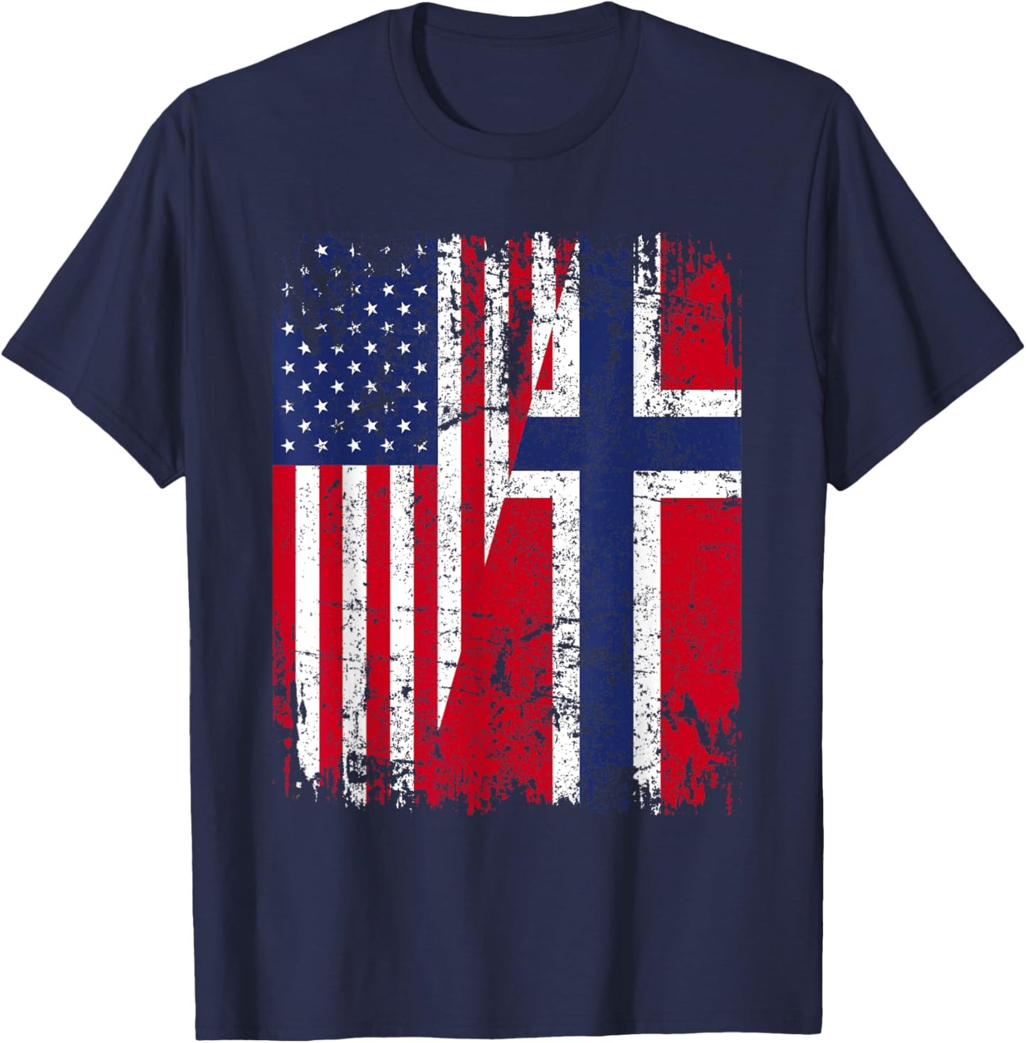 NORWEGIAN American Flag | Men Women Kids | NORWAY T-Shirt - T-Shirt | Navy