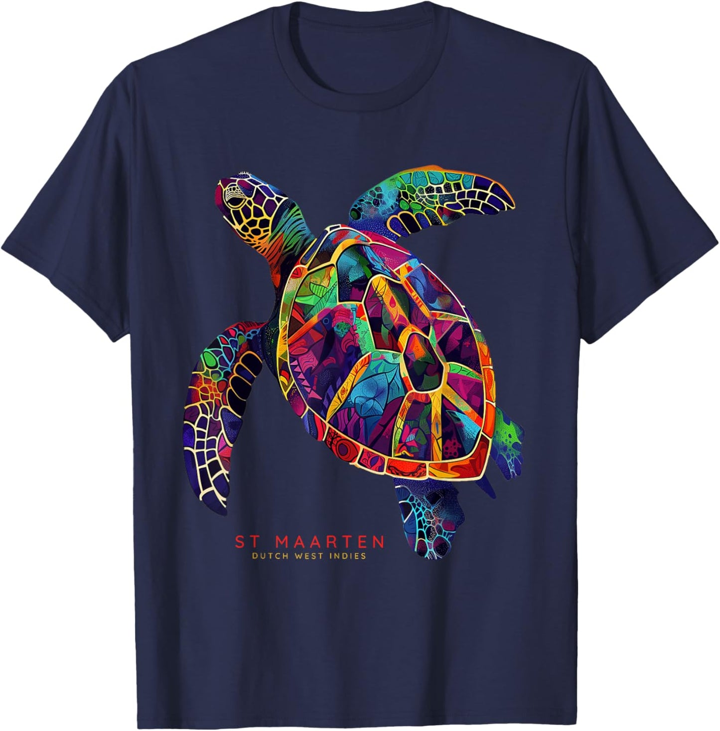 St. Maarten Dutch West Indies St. Martin Vacation Sea Turtle T-Shirt - T-Shirt | Navy