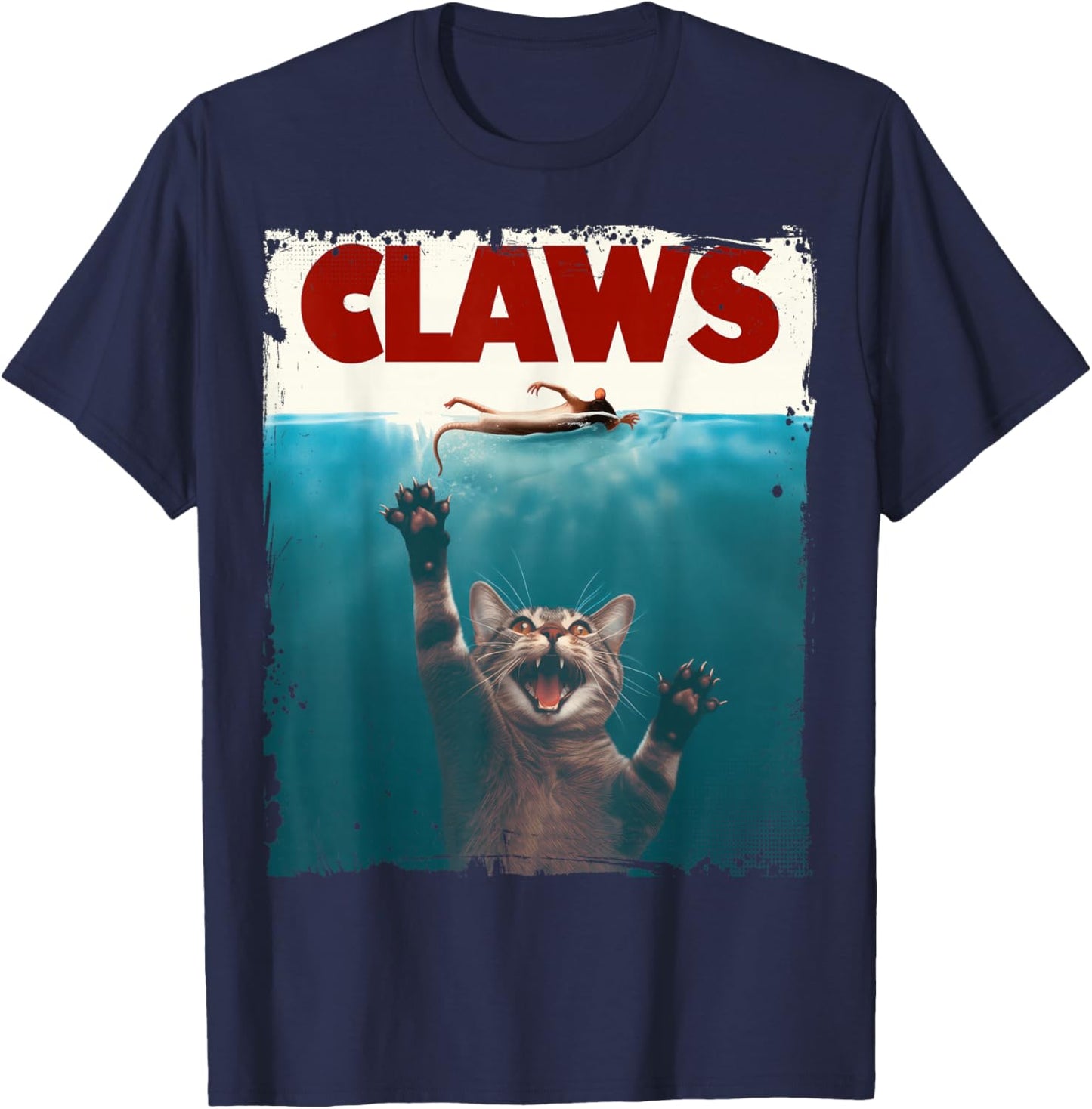 Claws Funny Cat I Love Cat Paws Cat Parody Animal Lover T-Shirt - T-Shirt | Navy