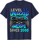 Level 25 Unlocked Awesome Since 2000 25th Birthday Gaming T-Shirt - T-Shirt | Navy