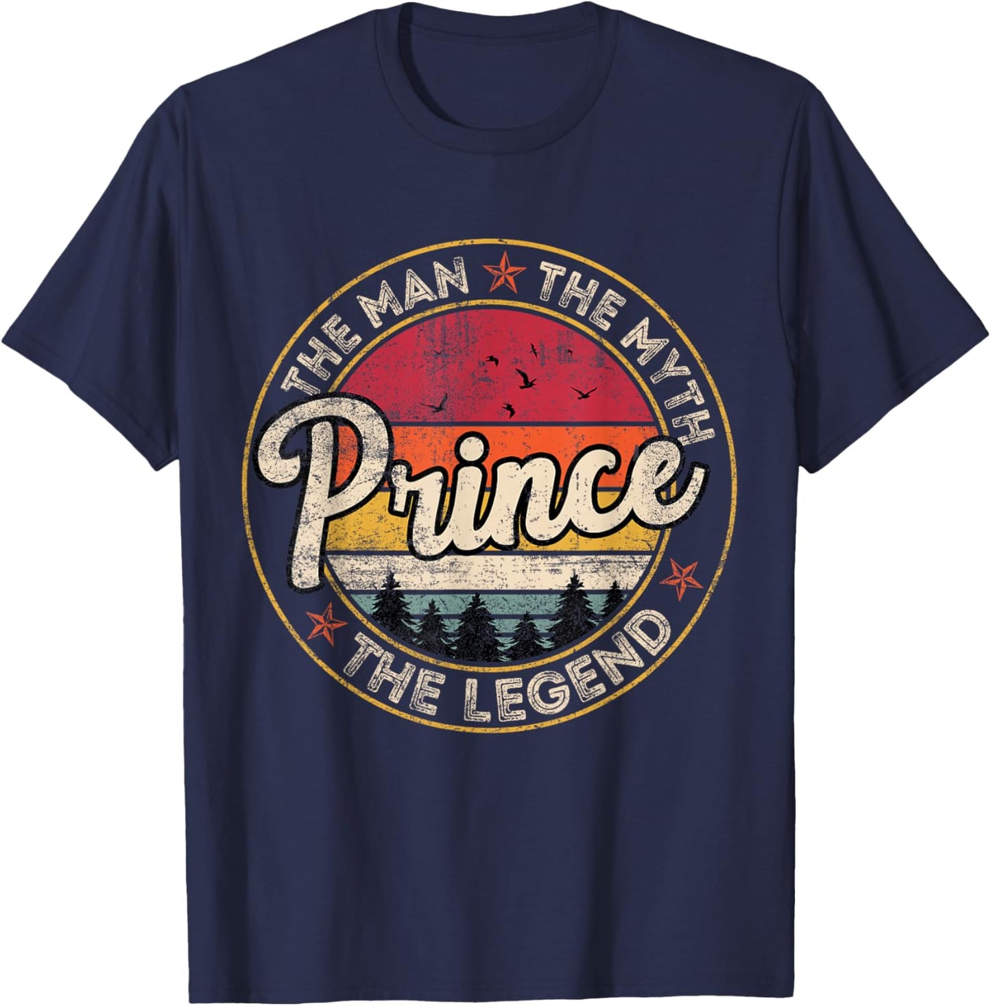 Prince The Man The Myth The Legend Personalized Name T-Shirt - T-Shirt | Navy