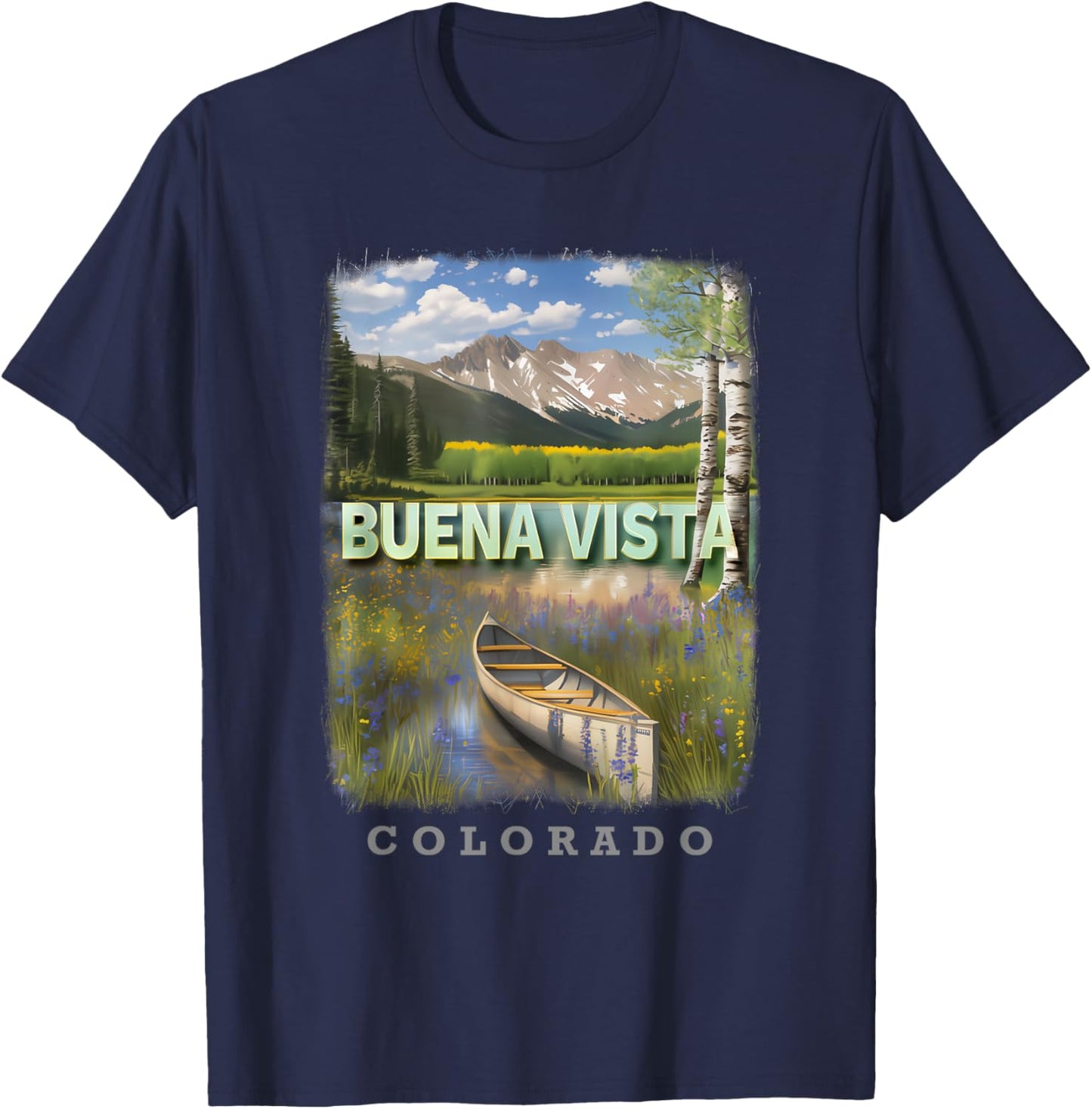Buena Vista Colorado CO Tranquil Wilderness SD068 T-Shirt - T-Shirt | Navy
