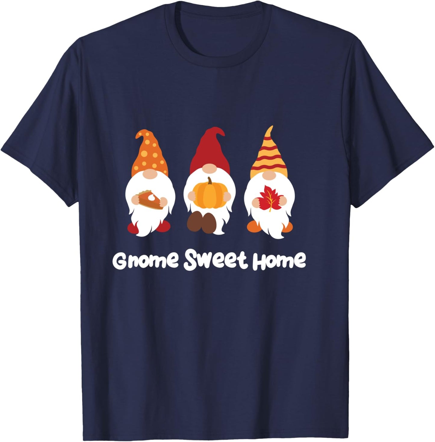 Autumn Gnome Gift Men Women Kids Thanksgiving Fall Gnome T-Shirt - T-Shirt | Navy
