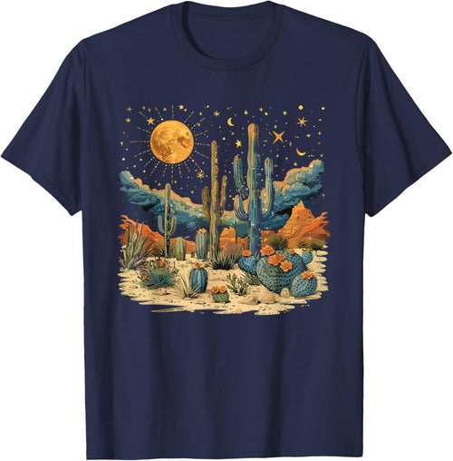 Saguaro Cactus Desert Art Moon Nature
