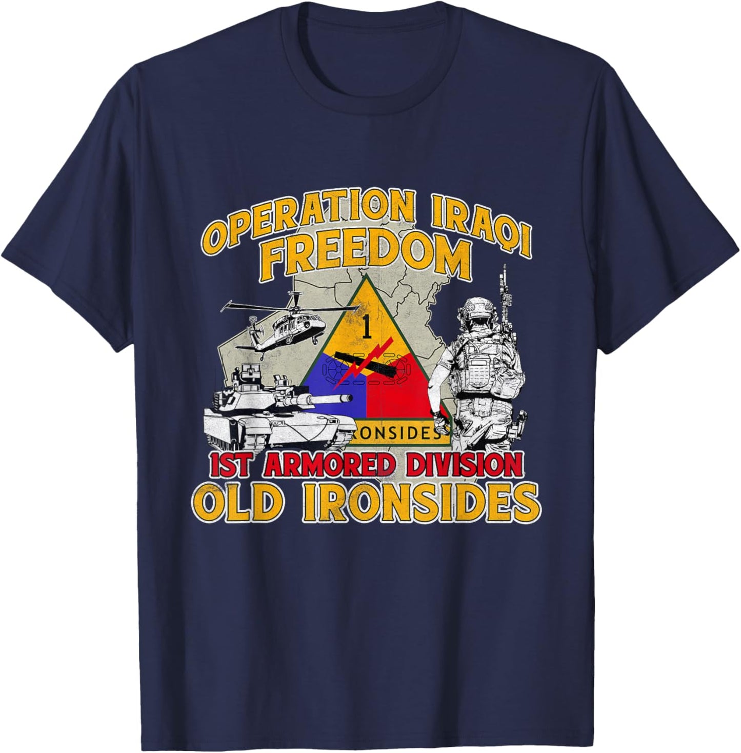 1st Armored Division - Operation Iraqi Freedom OIF Veteran T-Shirt - T-Shirt | Navy