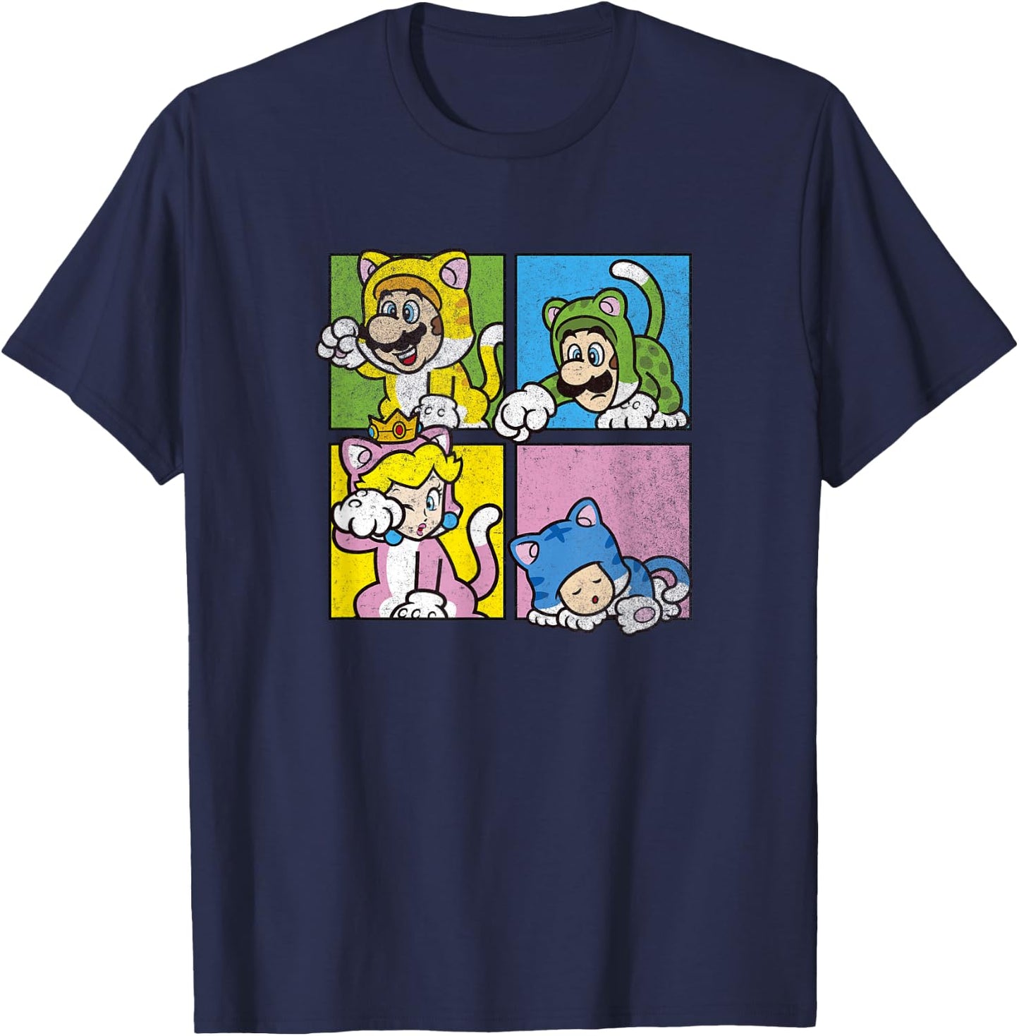 Super Mario 3D World Bowser's Fury Cat Costume Box Ups T-Shirt - T-Shirt | Navy
