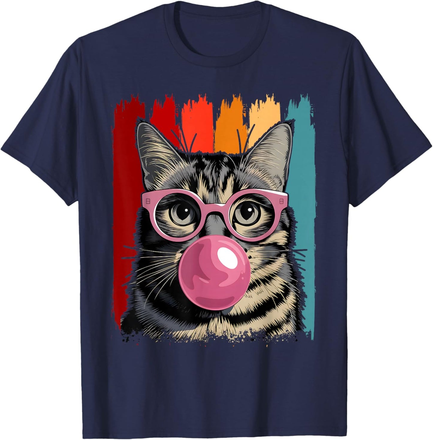 Cute Cat Funny Cat Lovers T-Shirt - T-Shirt | Navy