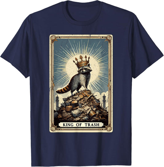 King Of Trash Racoon Tarotkarte Waschbär T-Shirt - T-Shirt | Navy