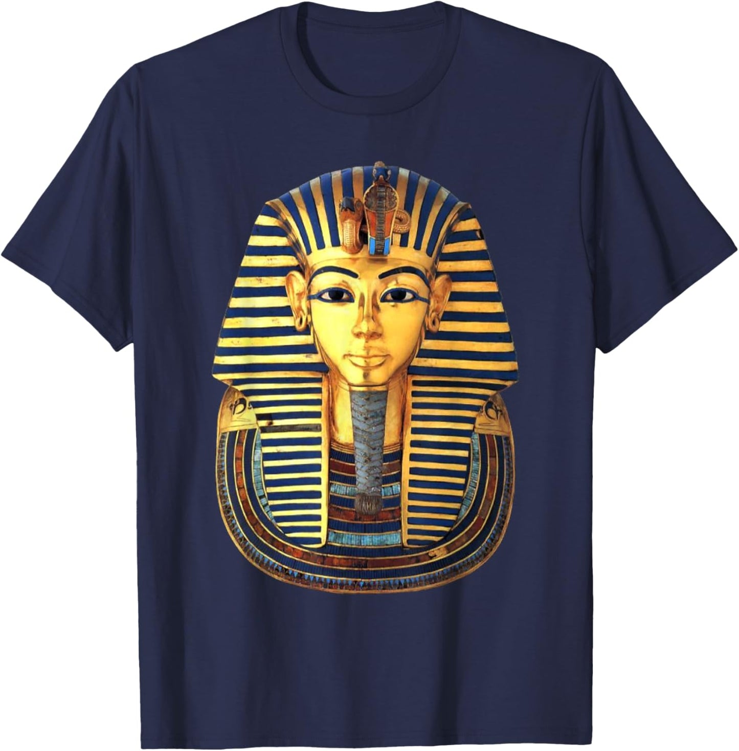 Tutankhamun Golden mask | Ancient Kemet Pharaoh King Tut T-Shirt - T-Shirt | Navy