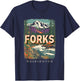 Forks Washington WA Outdoor Adventures SD115 T-Shirt - T-Shirt | Navy