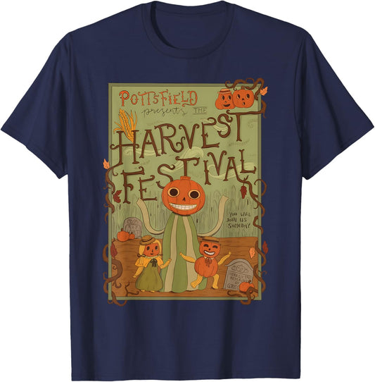 Spooky Pottsfield Harvest Festival Pumpkin Vibes Halloween T-Shirt - T-Shirt | Navy