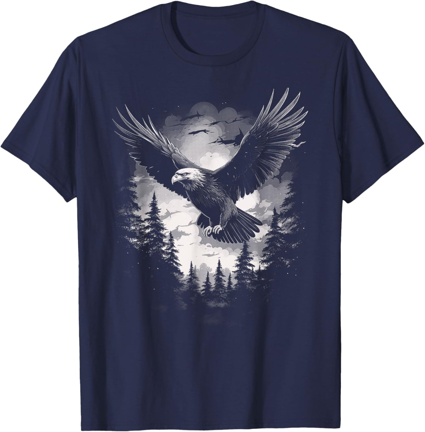 Eagle Forest Animal Wildlife T-Shirt - T-Shirt | Navy