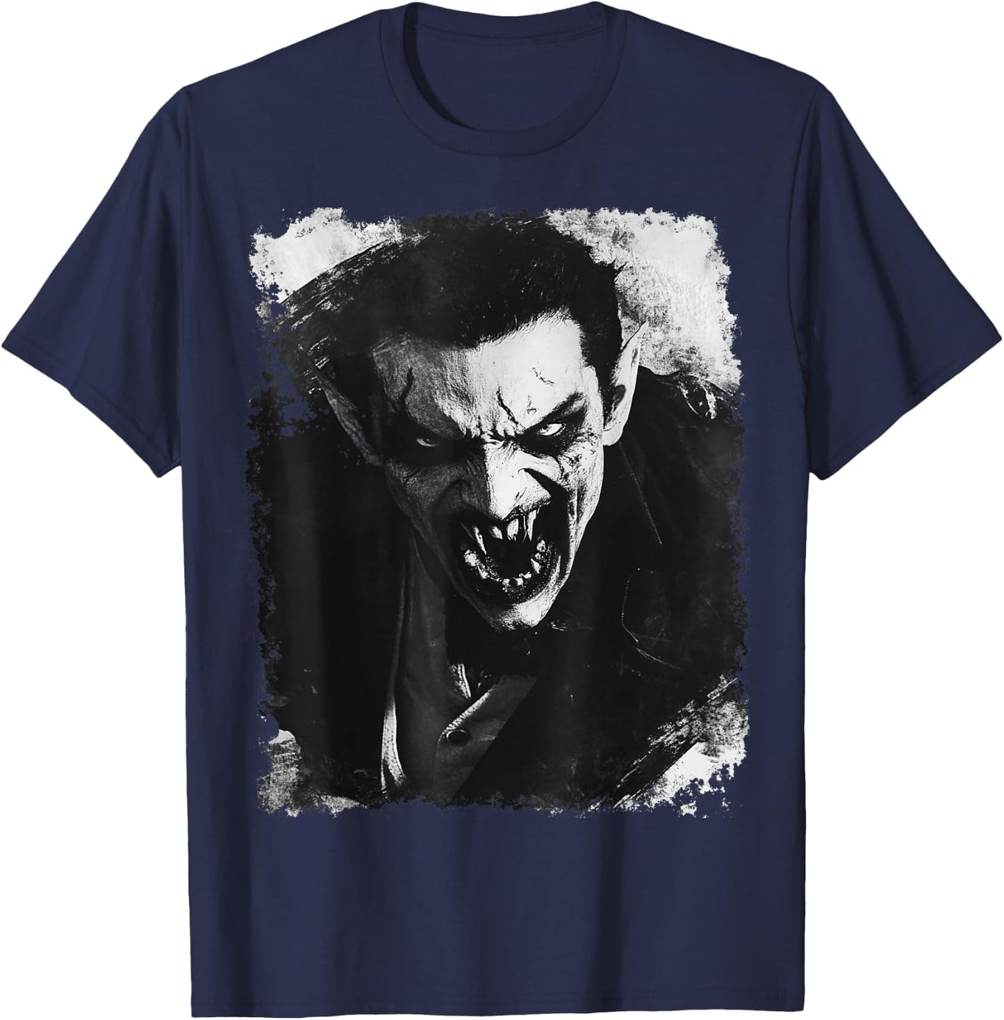 Retro Fashion Vampire Halloween Design 2025 T-Shirt - T-Shirt | Navy