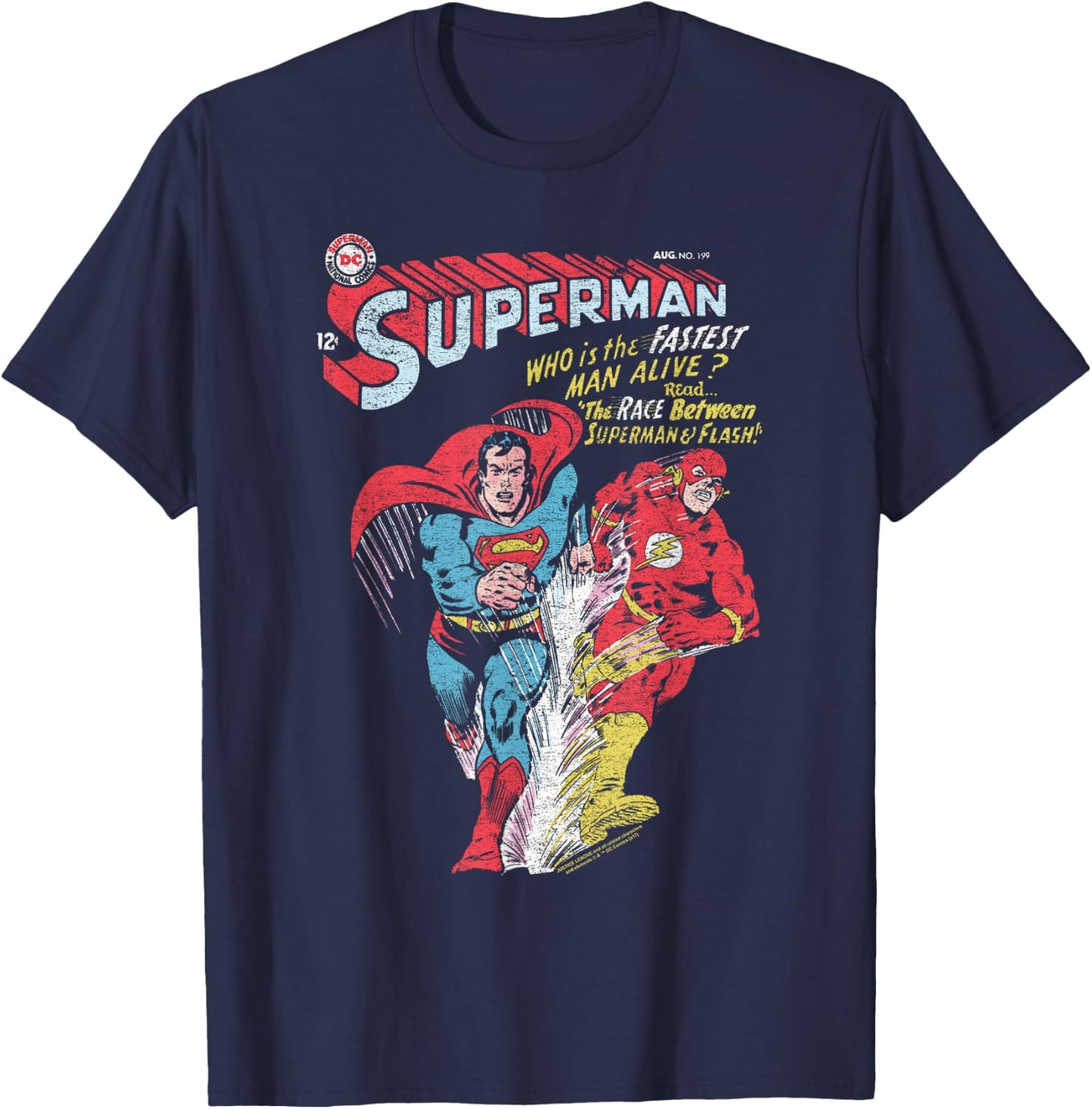 Justice League The Flash & Superman Fastest T-Shirt - T-Shirt | Navy