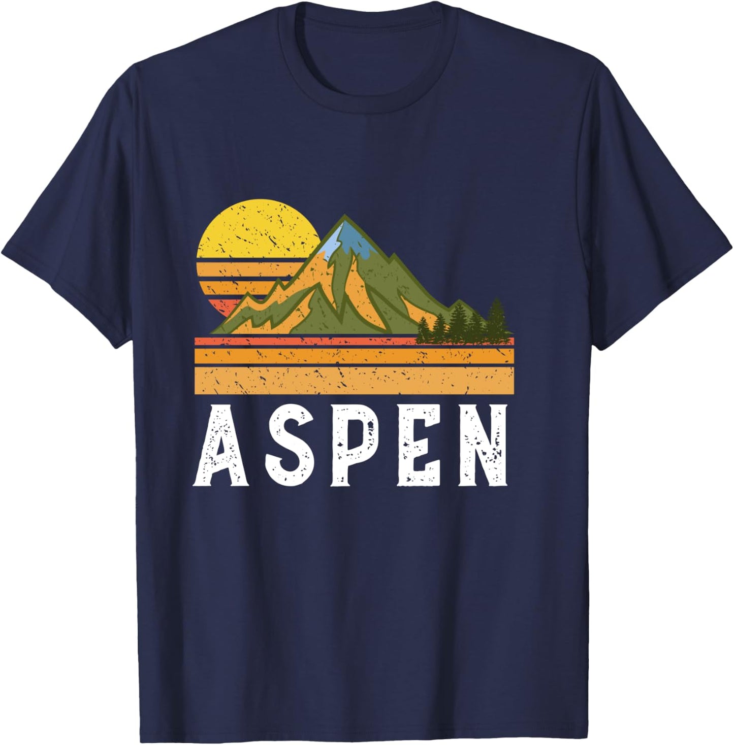Mountain Sunset Vacation Gift- Aspen Colorado T-Shirt - T-Shirt | Navy