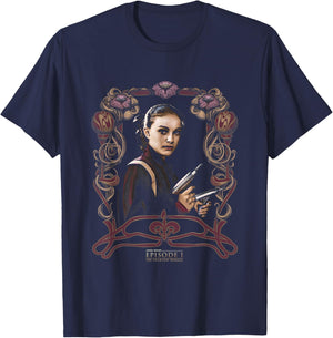 Star Wars Episode I The Phantom Menace Padme Vintage Shot T-Shirt - T-Shirt | Navy