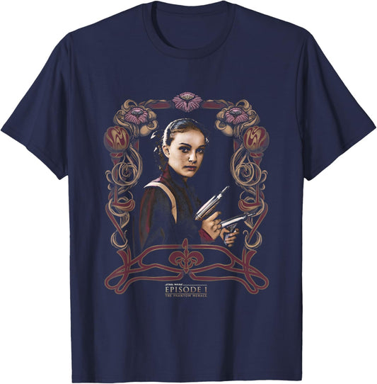 Star Wars Episode I The Phantom Menace Padme Vintage Shot T-Shirt - T-Shirt | Navy