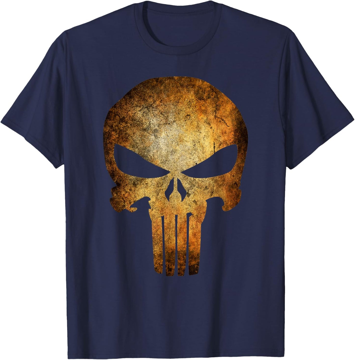 Marvel Punisher Rusted Skull Logo T-Shirt - T-Shirt | Navy