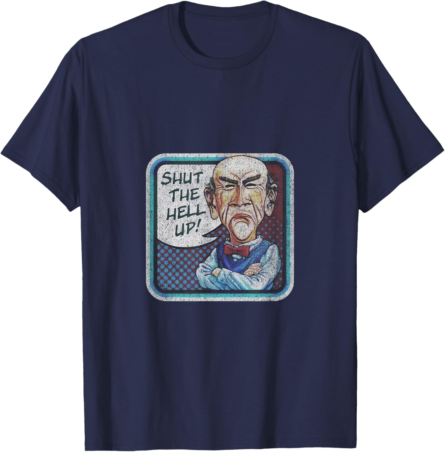 Walter Retro Washed , Small, Black T-Shirt - T-Shirt | Navy