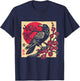 Japanese Art Raven Vintage Graphic Cherry Blossom T-Shirt - T-Shirt | Navy